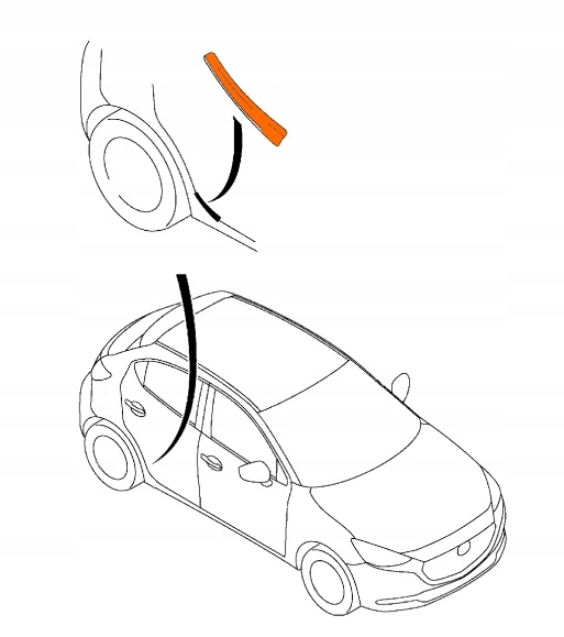 NAKLEJKA OCHRONNA PROGU PRAWA ORYGINAŁ MAZDA 2 2014-2021 Kolor bezbarwny