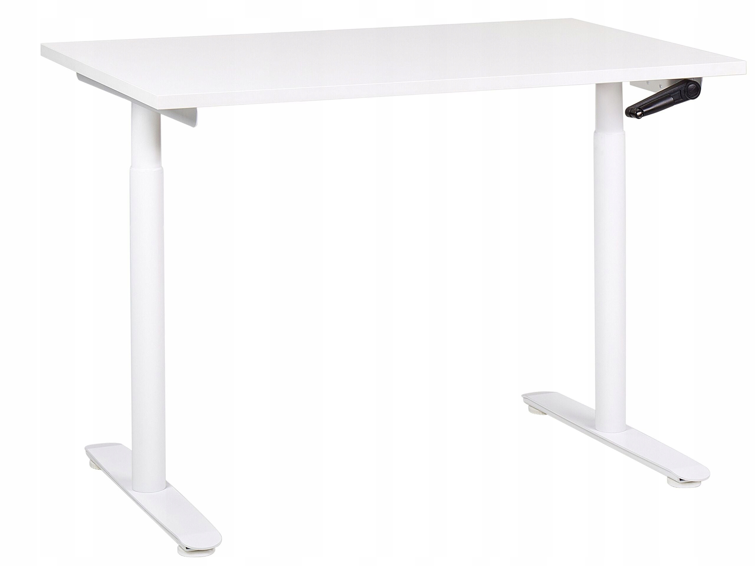 Biurko regulowane manualnie 120x72 cm białe