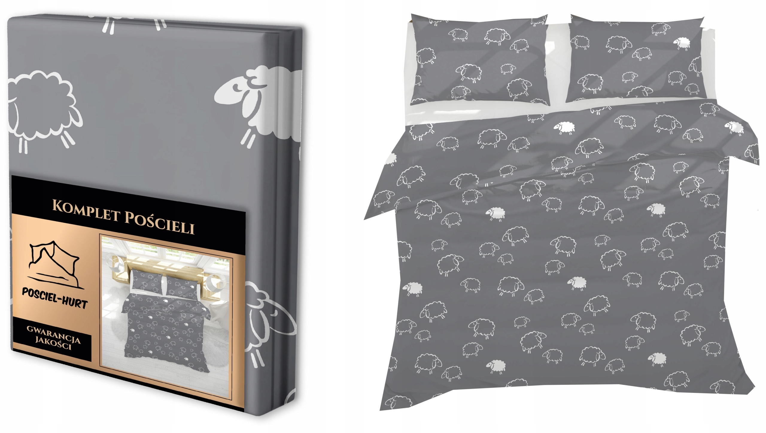 krepové povlečení 220x200 2 povlaky Premium 100% bavlna v Polsku Beránci