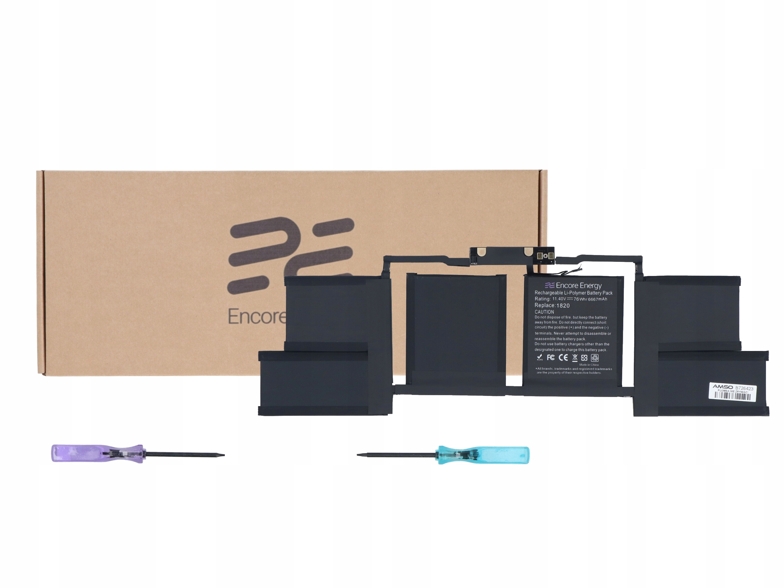 Baterie A1820 pro Apple MacBook Pro 15 A1707 11.4V Encore Energy 6667 mAh