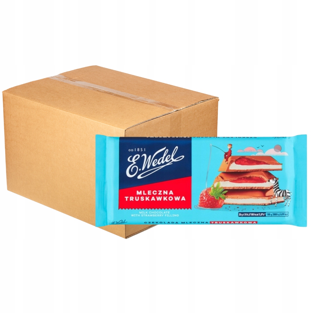 Levně E. Wedel Jahodová mléčná Čokoláda 100 g x 20 kusů