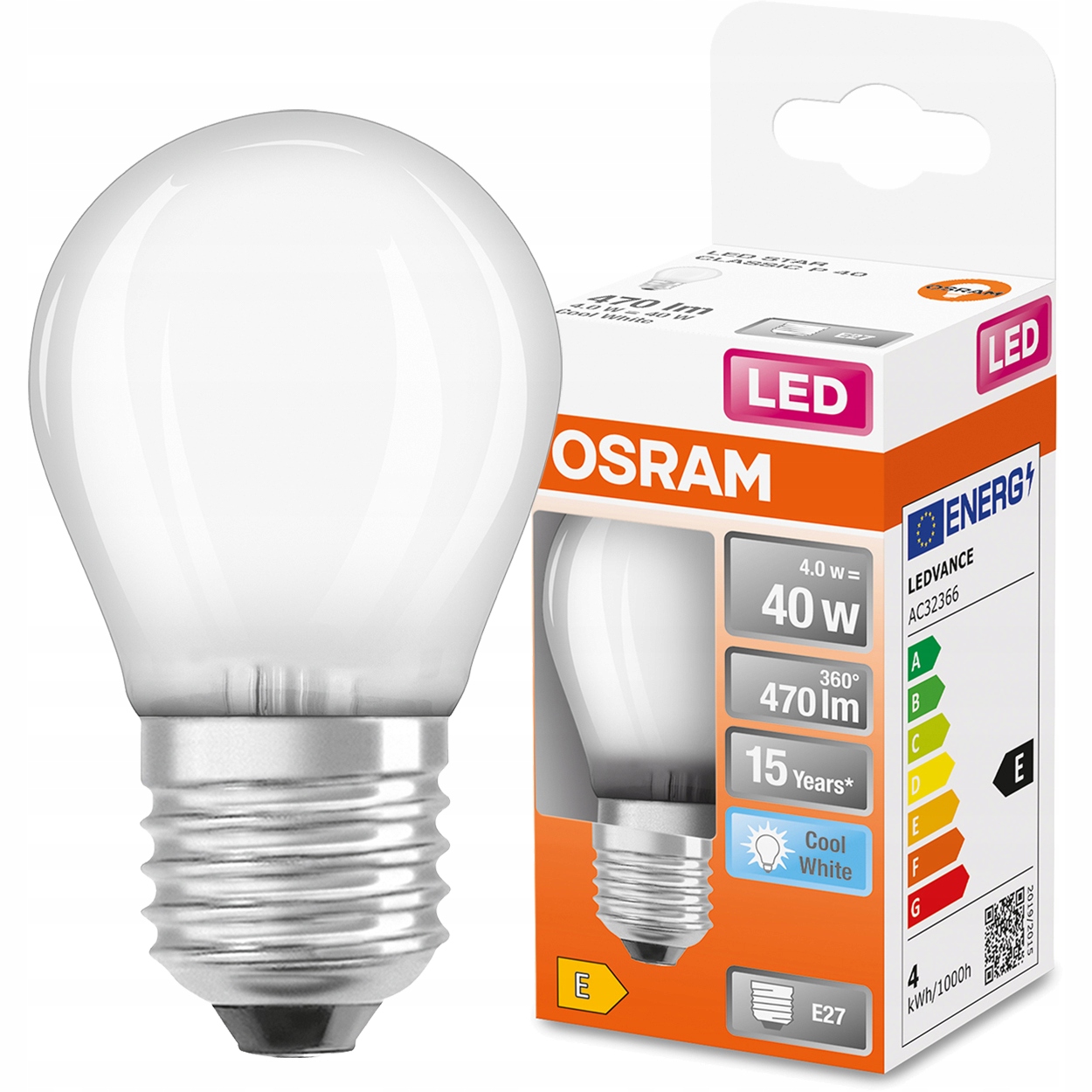 

Żarówka Led Mała Kulka E27 4W 40W 4000K Osram