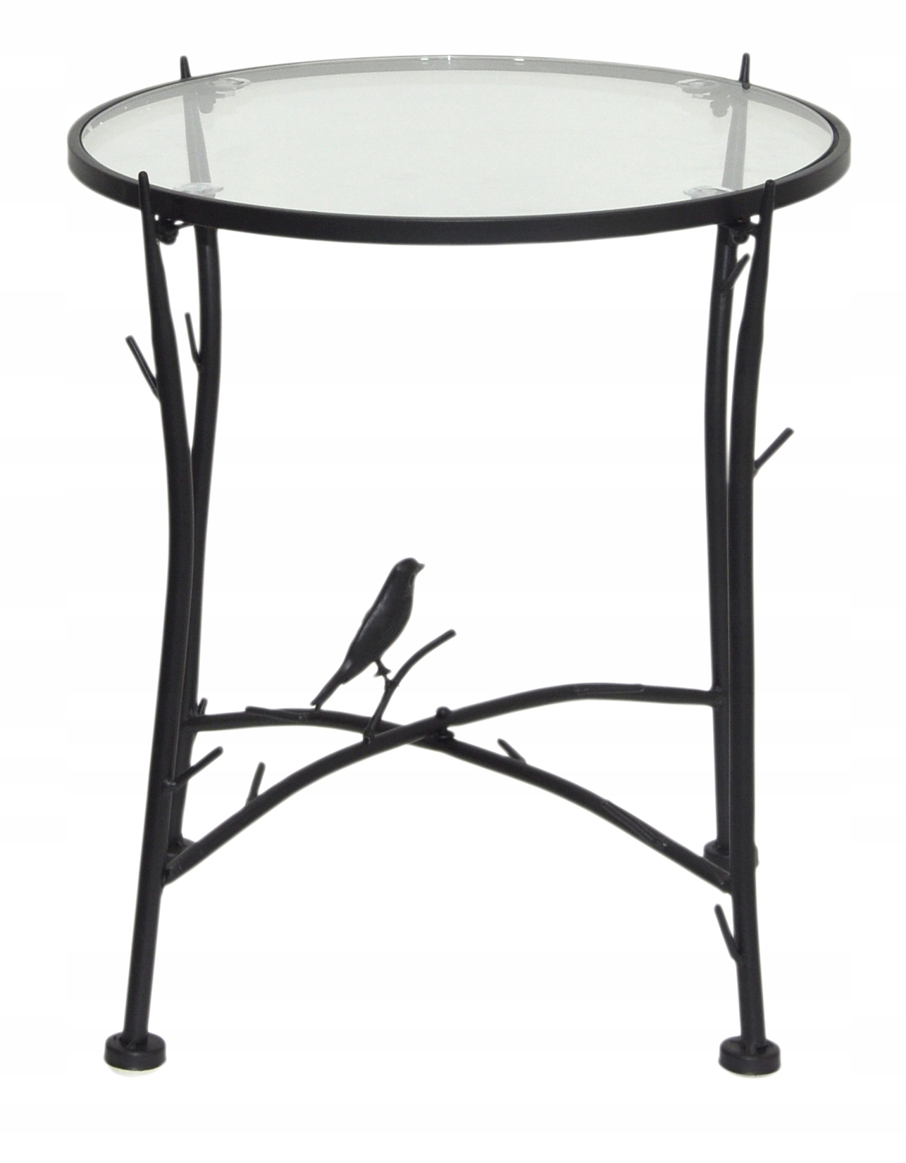 Okrúhly Stolík S Vtáčikom Kov