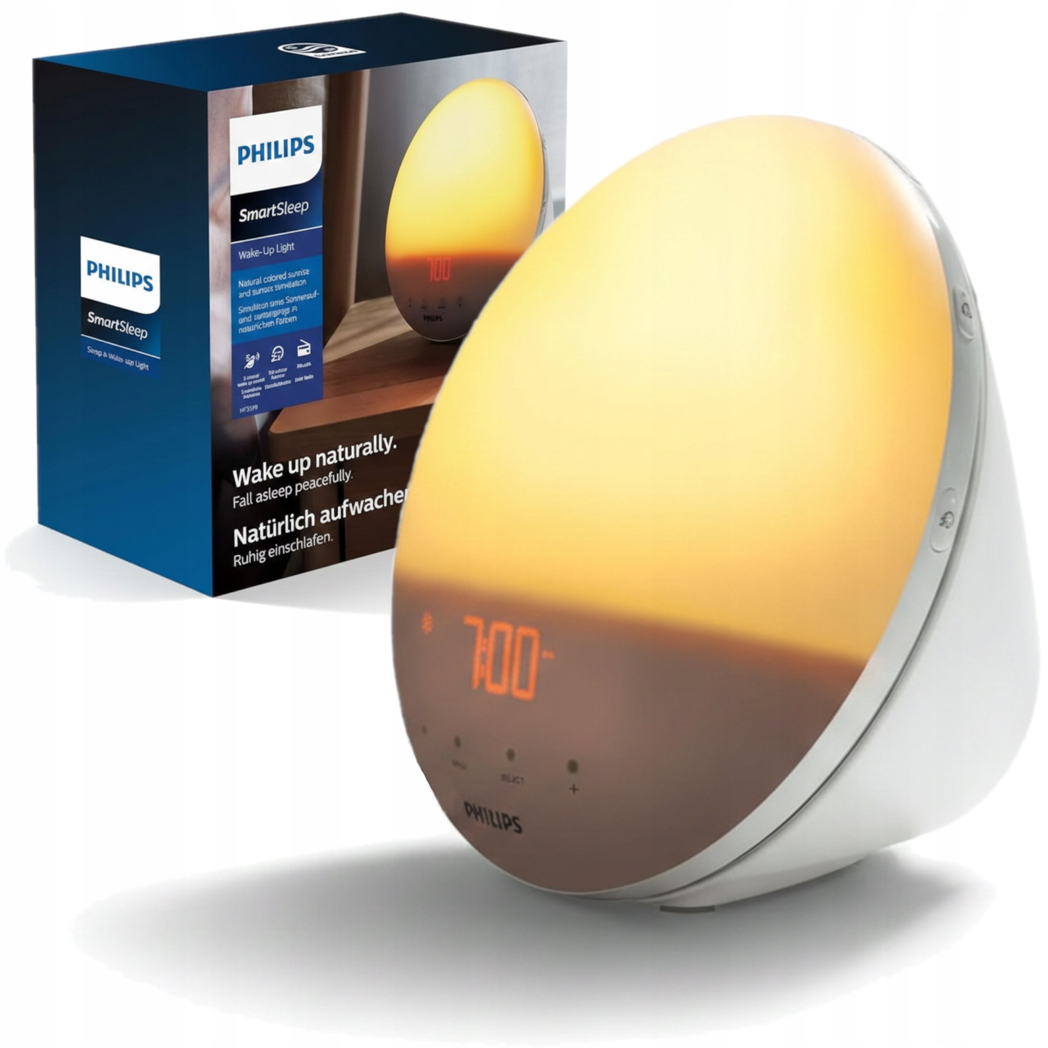 Philips Wake Up Light HF3519/01 lampka budzik Led wschód słońca z dźwiękiem