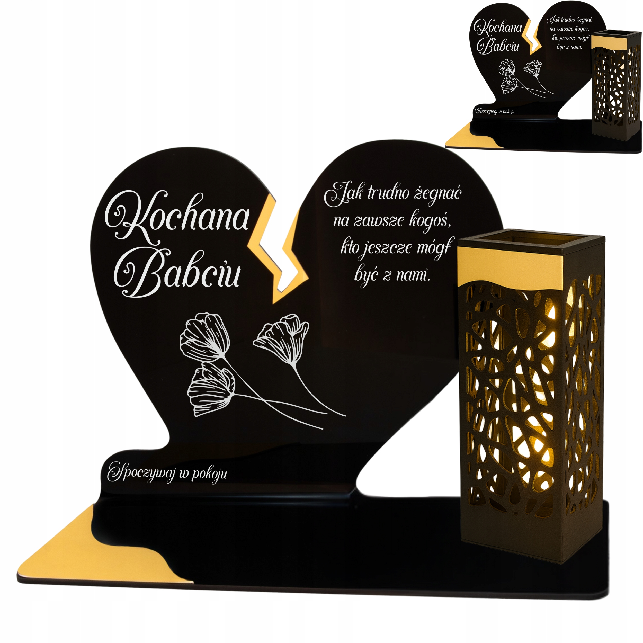 Hřbitovní Svíčka Pro Babičku Led Na Hrob Hřbitov Solární Lampička Náhrobní Zlatá