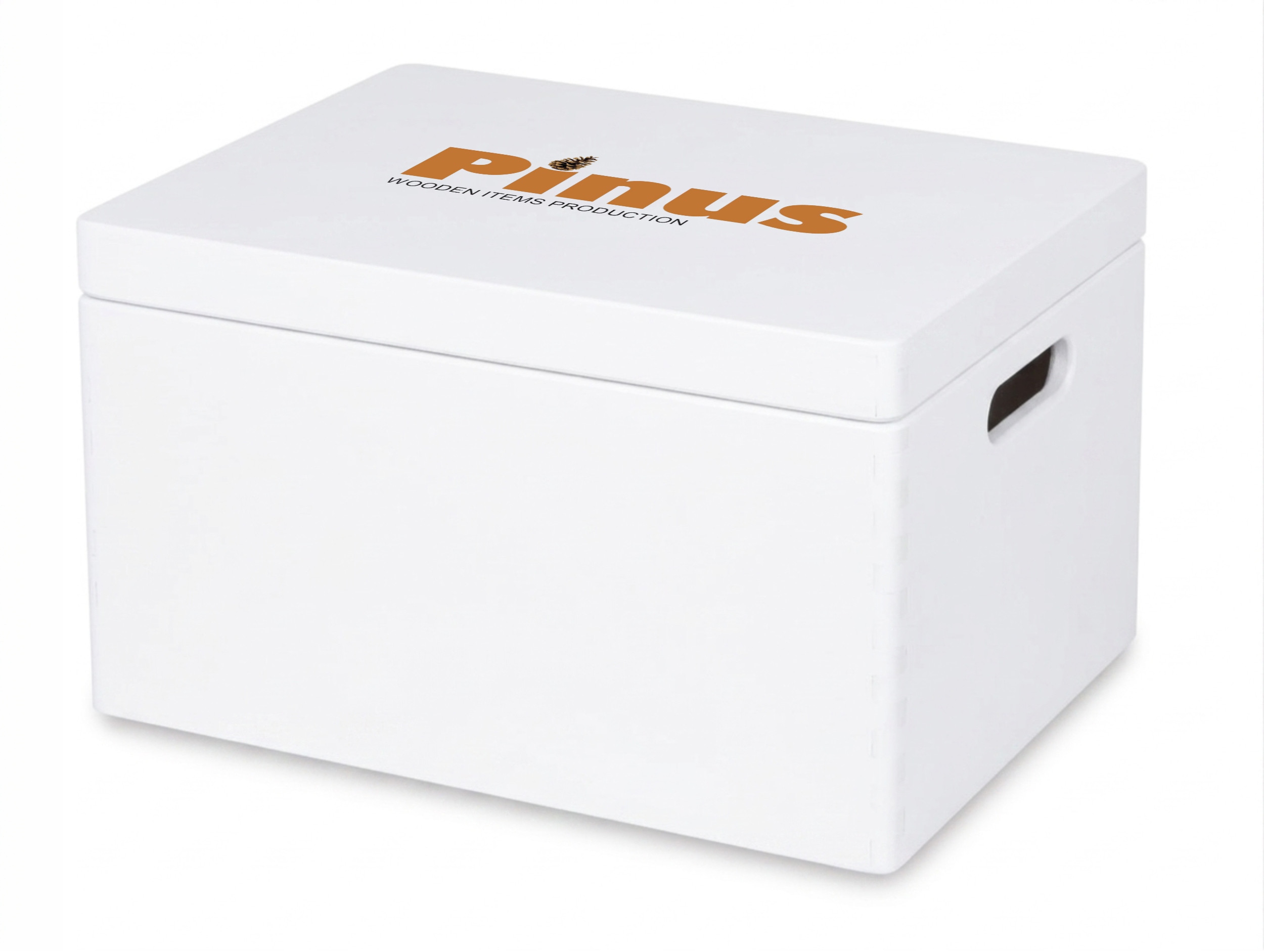 Personalizovaná Dřevěná Krabička S Logem Firmy Uv 40x30x23 Bílá