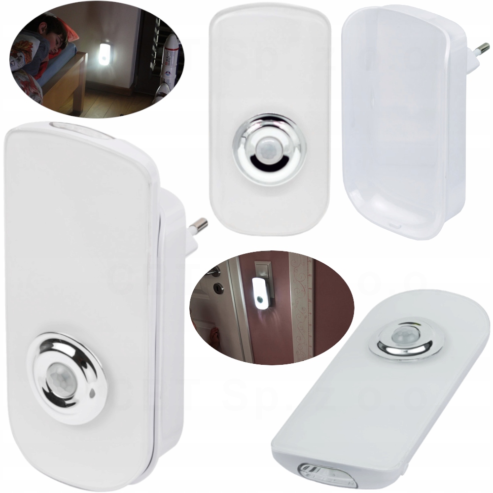 

Lampka Nocna Led Do Gniazdka Z Czujnikiem Ruchu