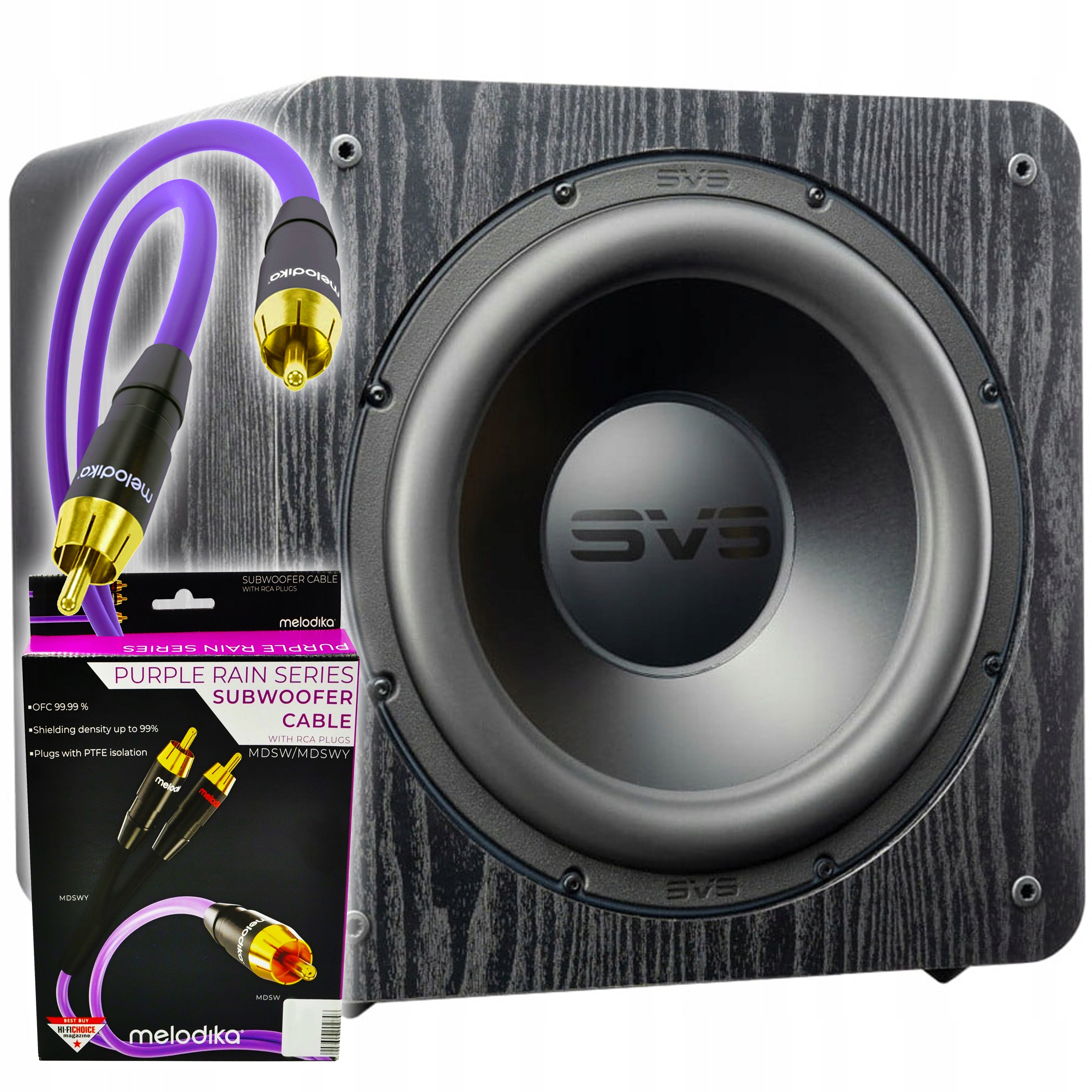 Svs SB-2000 Pro Subwoofer Aktywny Black Ash Kabel Melodika Rca 3m