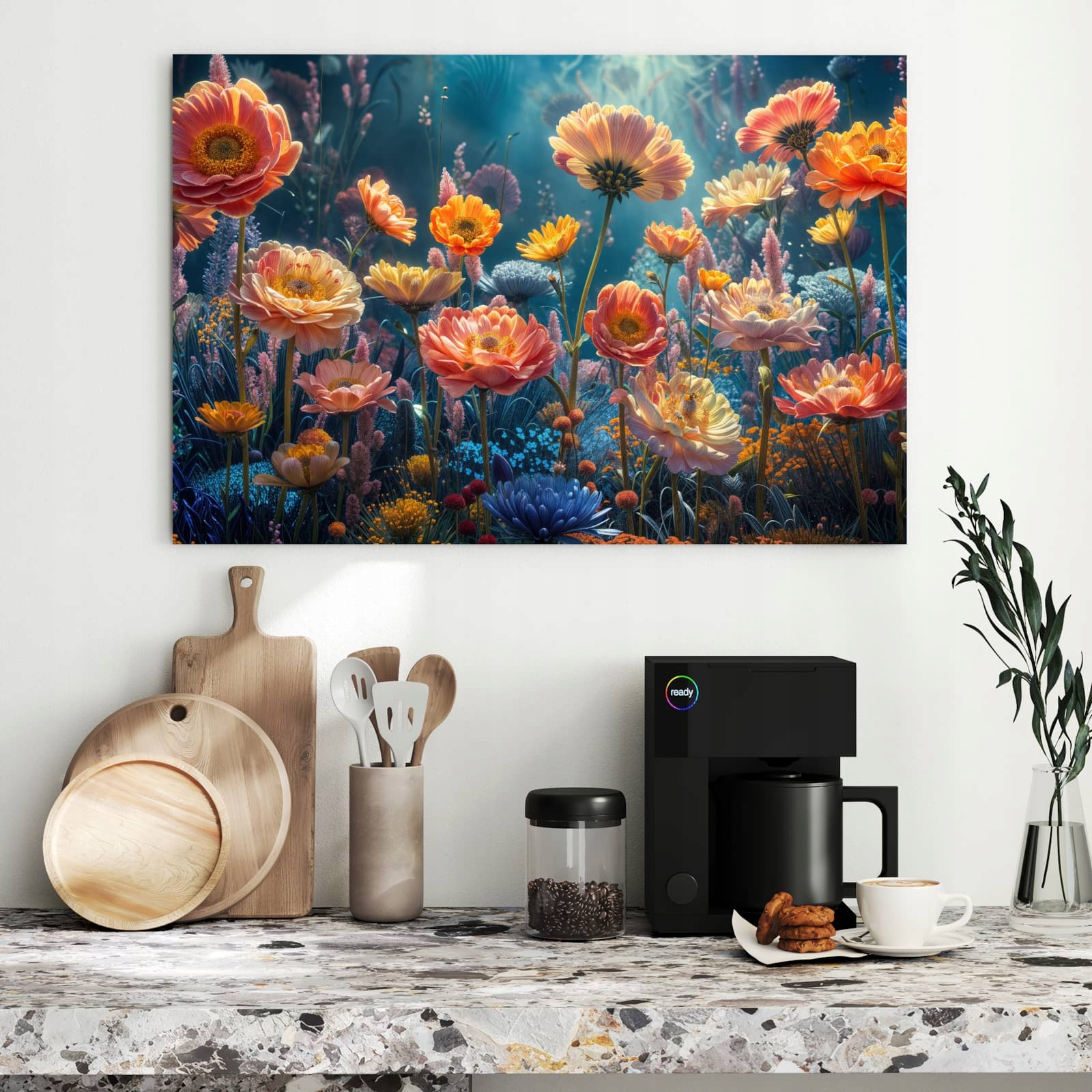 Magnetická tabule Zahrada květinový 90 × 60 cm