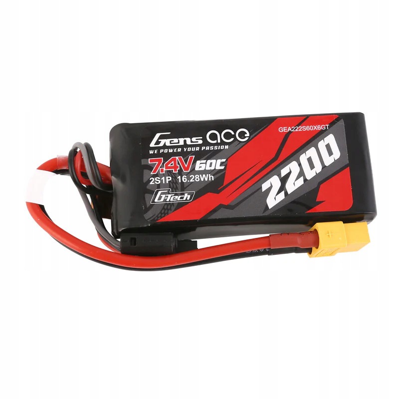 Gens Ace G-Tech 2200mAh 2S 60C LiPo XT60 Akumulátor Rc 7.4V