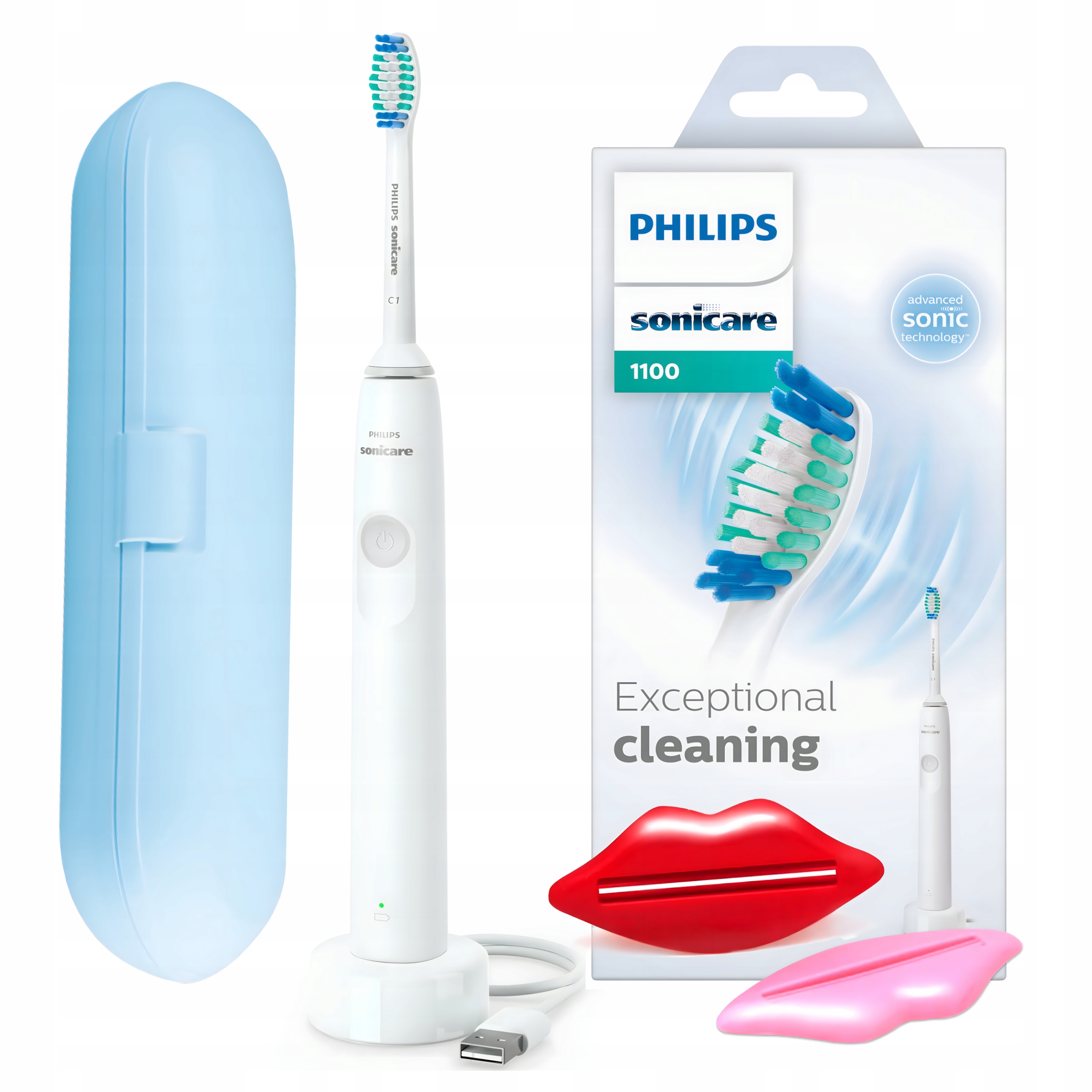 Philips Sonicare HX3641/02 Szczoteczka Soniczna Etui 2 Wyciskacze Biała