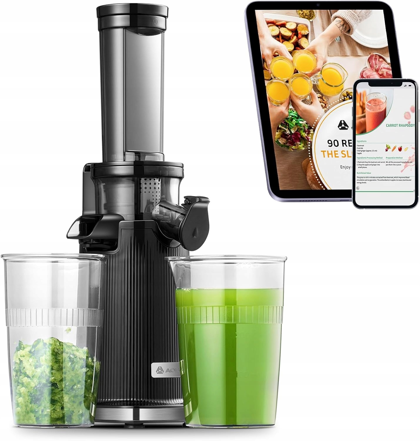 Aobosi Mini Wyciskarka Wolnoobrotowa 45 mm Compact Czarna