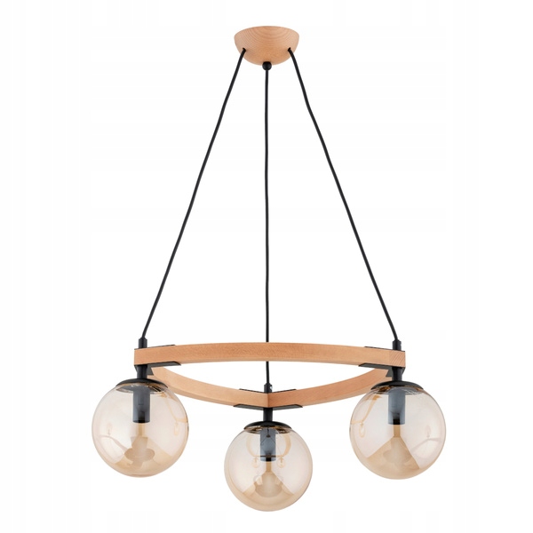 Krásný loftový lustr Adina Dřevěná černá hnědá lampa do kuchyně