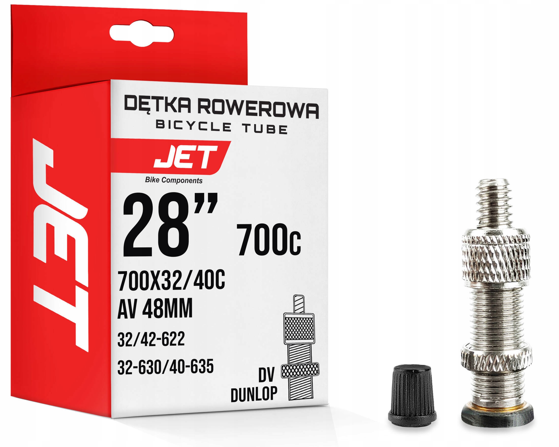 Dętka rowerowa Jet 700x32/40C 32-630/40-635 zawór rowerowy Dunlop DV-48mm