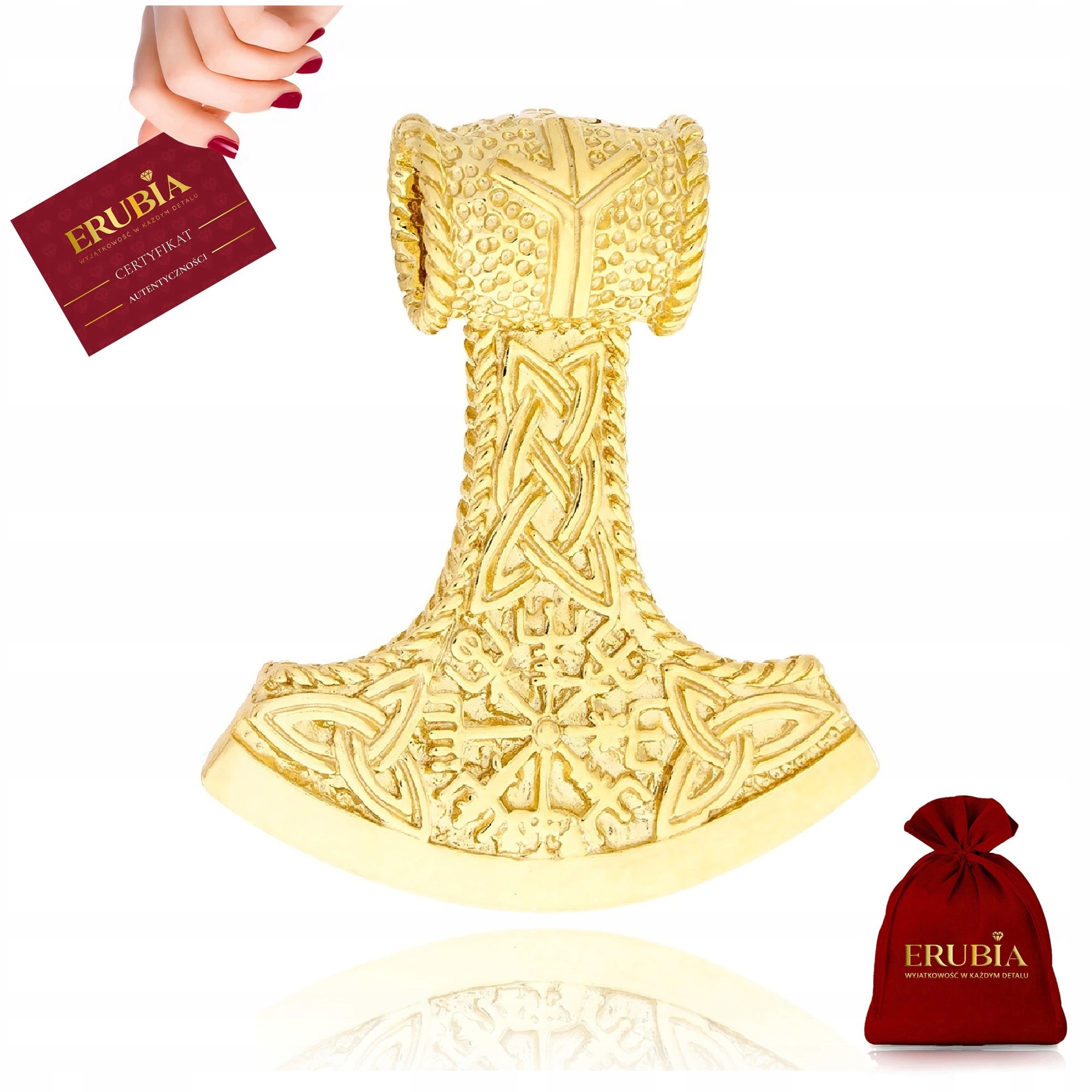 Pozlacený Přívěsek Stříbro Ryzost 925 Přívěsek Pro Muže Sekyra Nordická Na Dárek