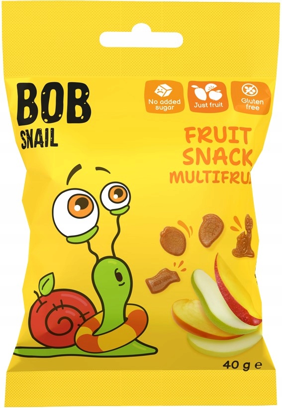 BOB SNAIL PRZEKĄSKA FRUIT SNACK WIELOOWOCOWA 40g BEZ DODATKU CUKRU ŻELKI