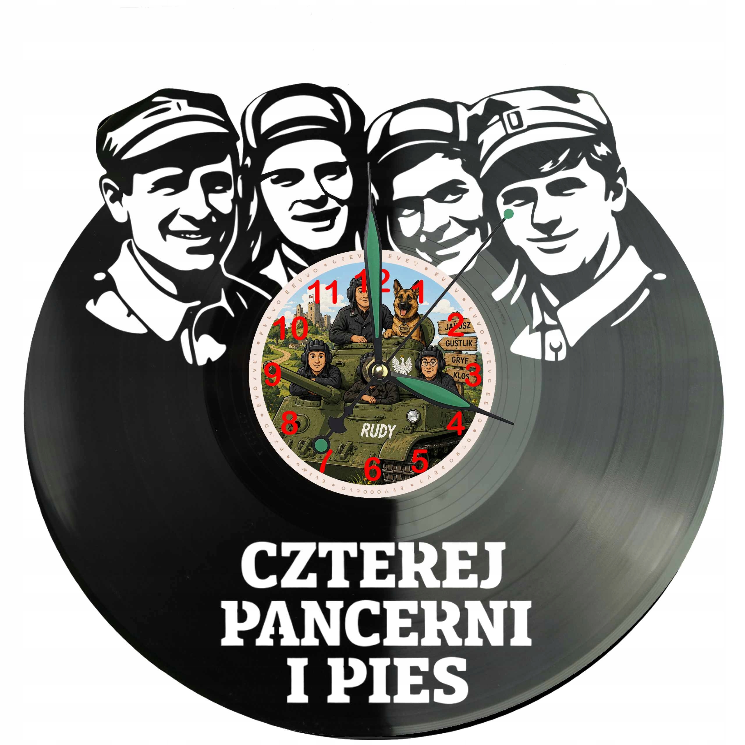 Čtyři pancíře a pes Vinylové nástěnné hodiny Dárek Památka Na narozeniny