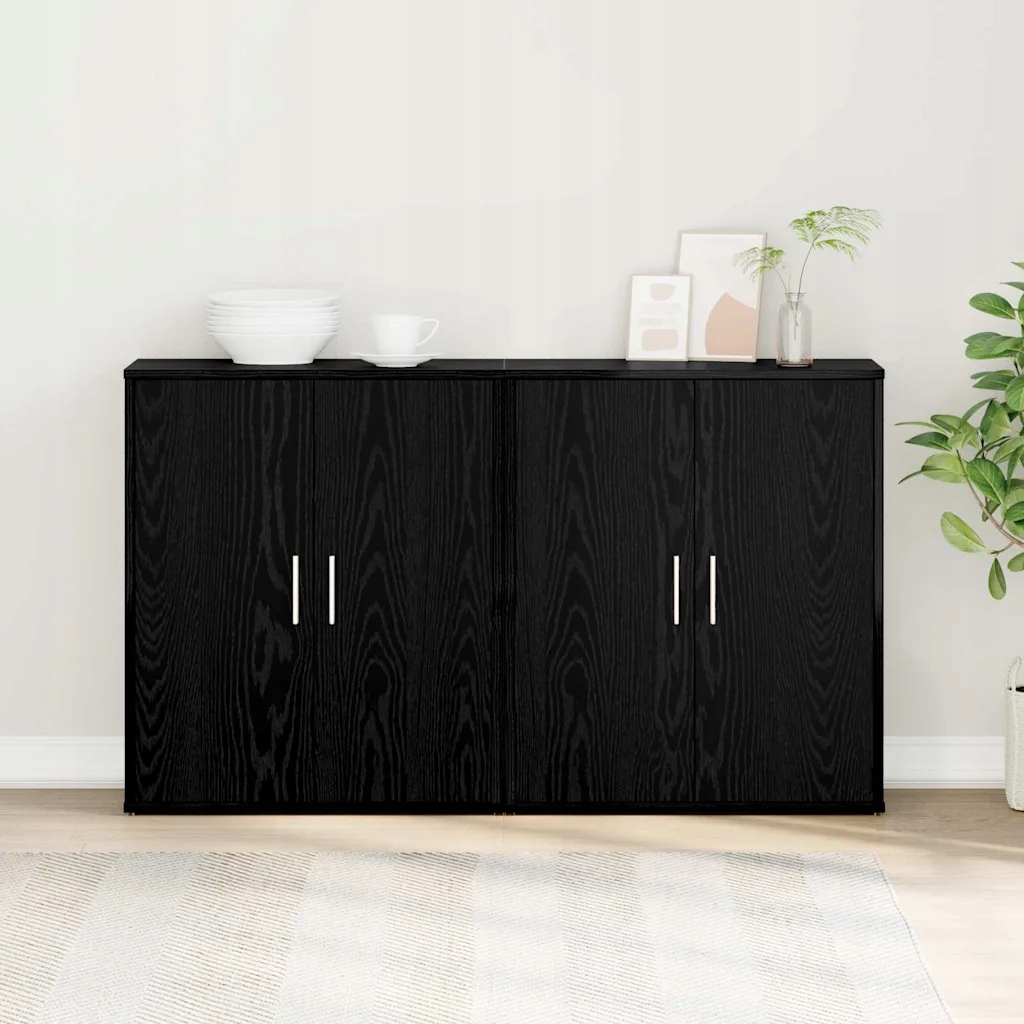 vidaXL Servírovací skříň 2 pcs Černý dub 60 x 31 x 70 cm