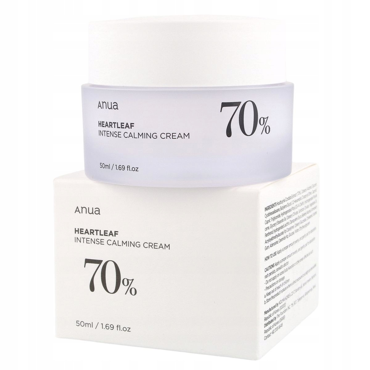 Anua Heartleaf 70% Intense Calming Cream, 50 ml kojący krem do twarzy
