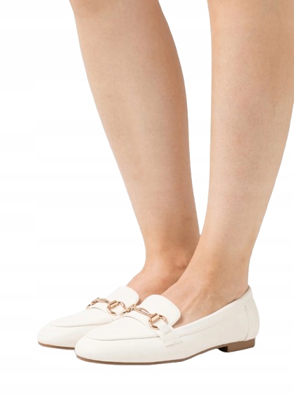 Anna Field Bílé Dámské Polobotky Se Zlatým Řetězem 40 T7B