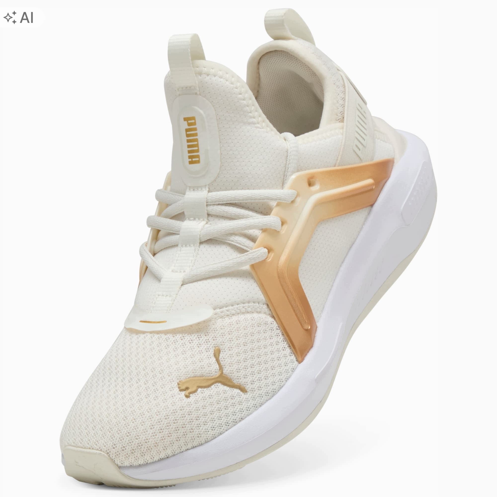 Puma Obuwie Naturalne Sneakersy Białe Z Beżowo Złotym Detalem 39 6RA