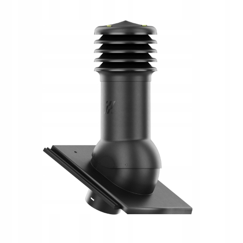 Větrací komín fi150 HiVent střešní krytina Braas Teviva Černá Cisar