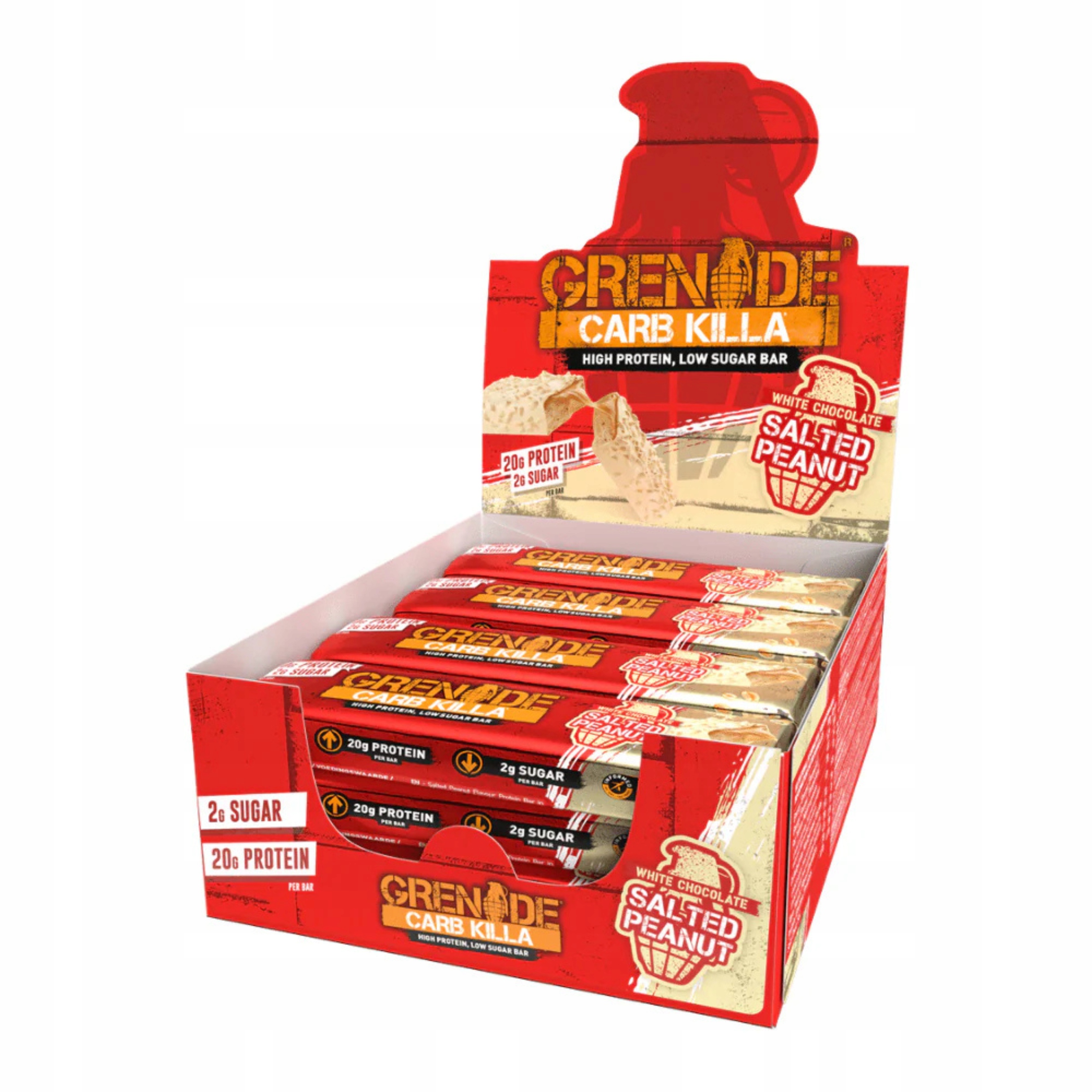 Proteinová Tyčinka Grenade 12x60g Bílá Čokoláda Proteinové oříšky Low Sugar