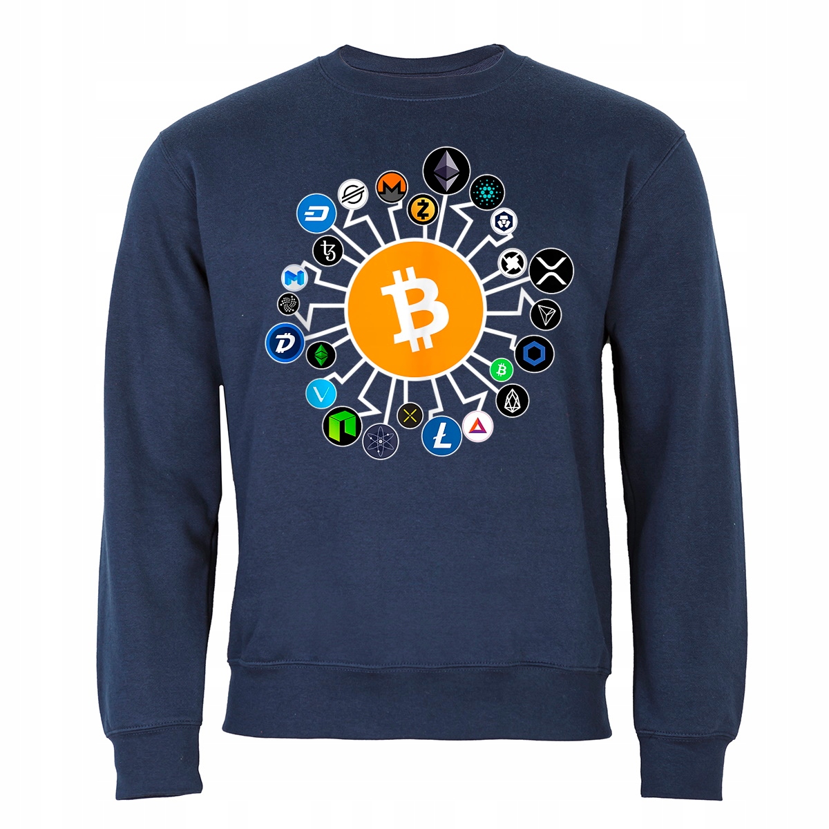 

Męska Bluza Z Nadrukiem Bitcoin Kryptowaluty