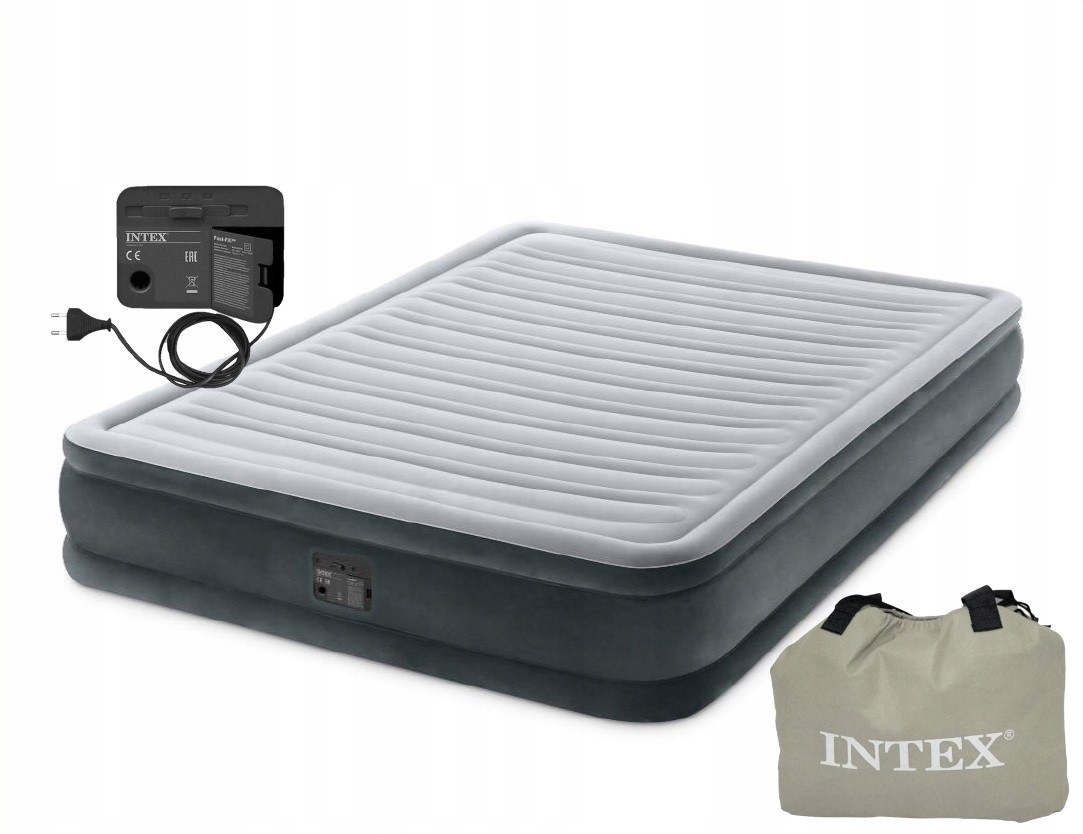 Materac do spania 152x203x33cm+ pompka 67770 Intex