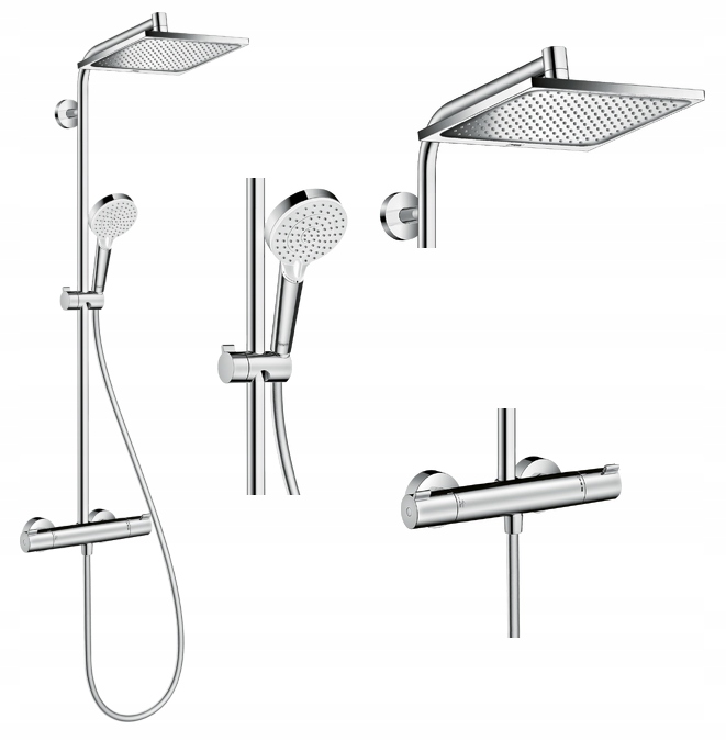 Zestaw prysznicowy deszczownica Hansgrohe Crometta E 240 1jet z termostatem