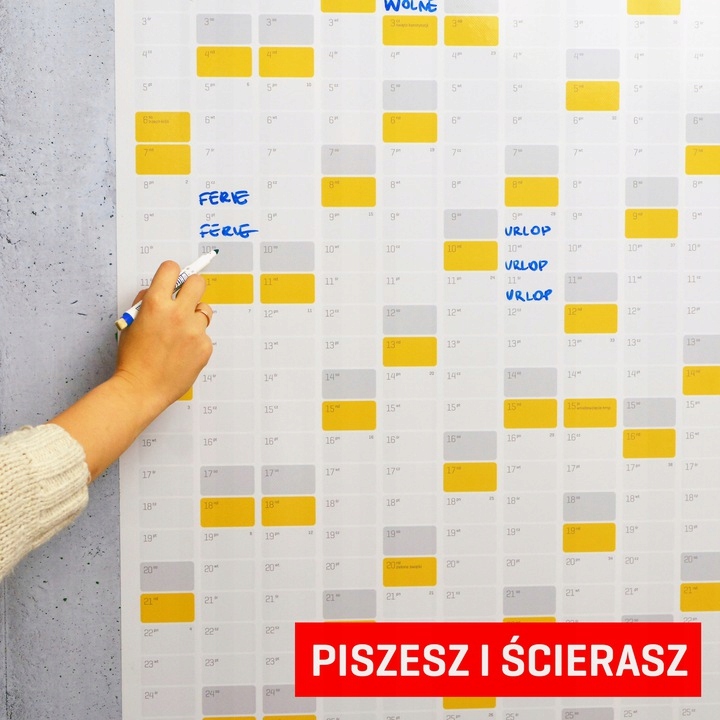 PLANER MIESIĄC + ROK UNIWERSALNY SUCHOŚCIERALNY SA Kod producenta WP-PL-U-20725