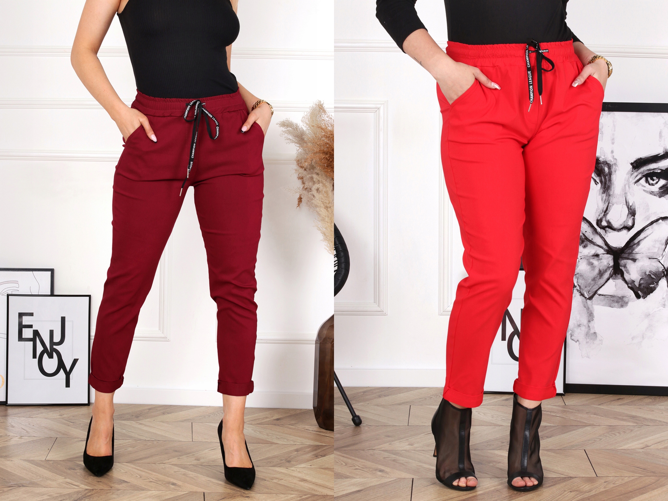 SPODNIE DAMSKIE RURKI CYGARETKI KLASYCZNE MODNE WYGODNE ELASTYCZNE 46 3XL Płeć kobieta