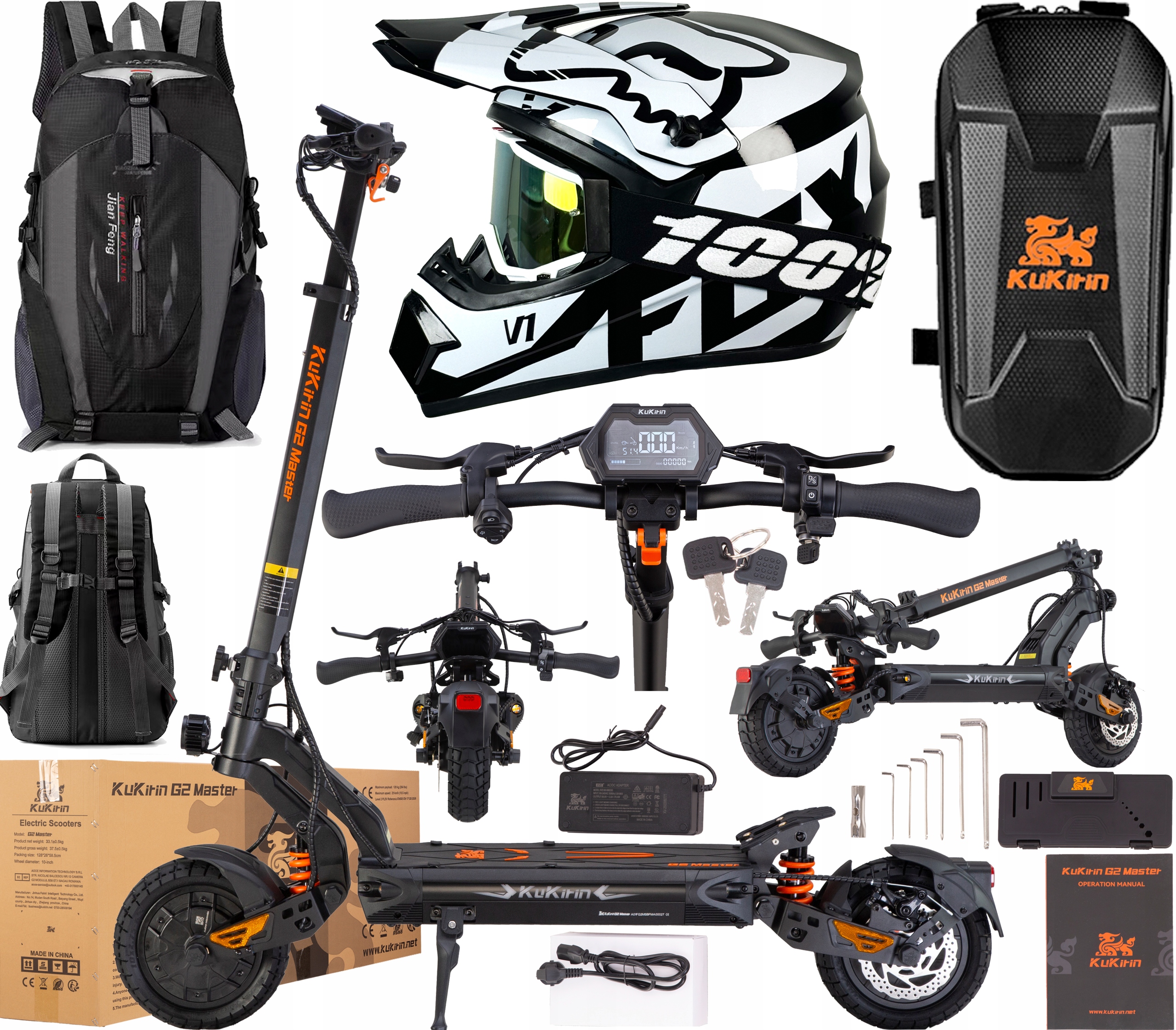 KuKirin G2 Master Pojazd elektryczne 2000W 52V 20,8AH 60KM/H 70KM +Prezent