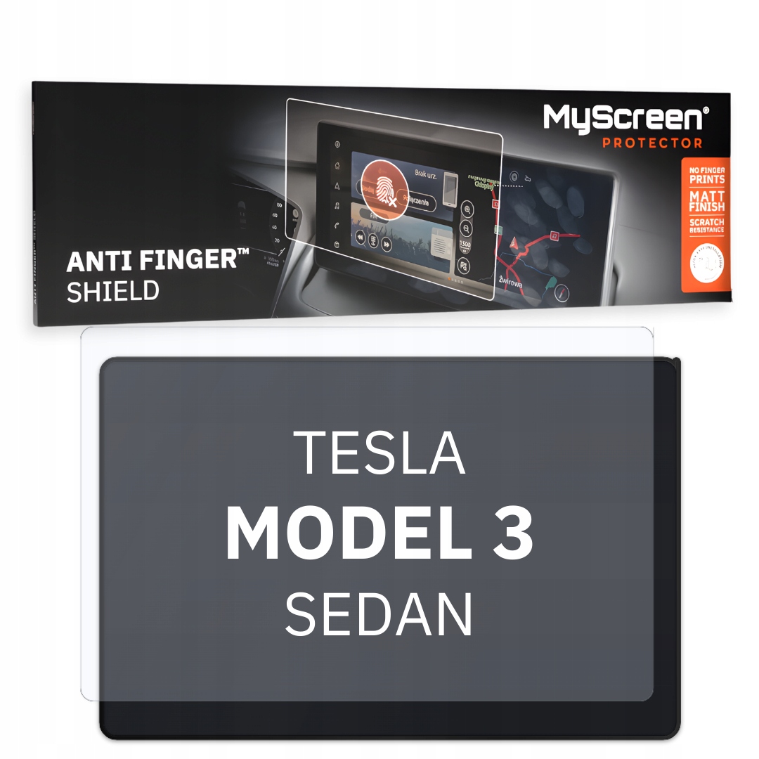 Matná fólie pro Tesla Model 3 Sedan 2017 2020 15" MyScreen Anti Finger