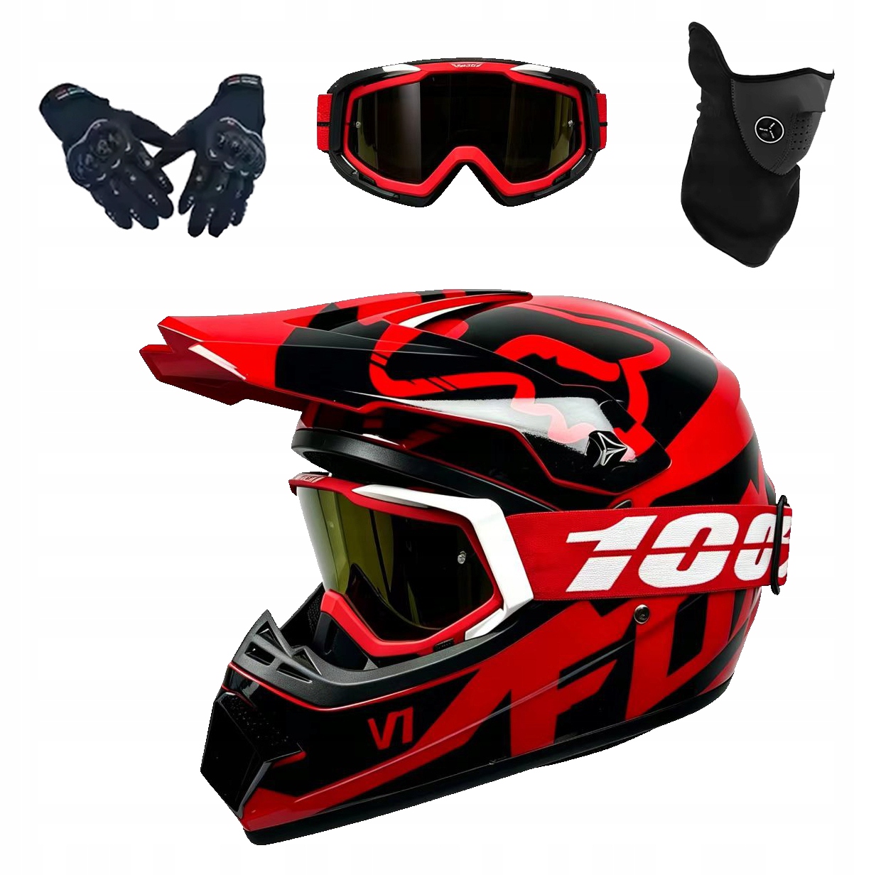 Helma Na Elektrickou Koloběžku Cross Enduro Quad Bmx Helma Brýle Rukavice L