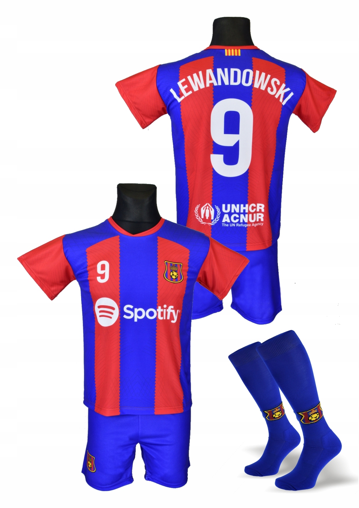 LEWANDOWSKI BARCELONA koszulka spodenki getry 160 Rozmiar (new) S