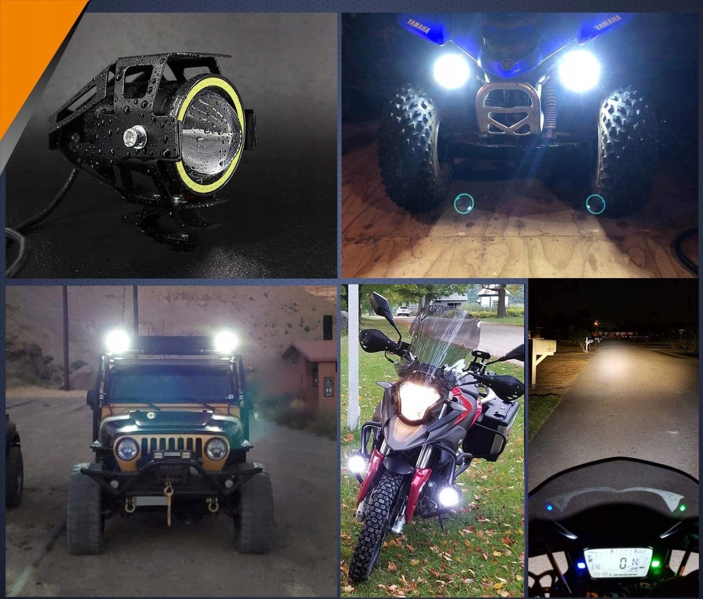 2x ŚWIATŁA HALOGENOWE DO MOTOCYKLI RING REFLEKTORY LED Dopasowanie do pojazdu produkt dedykowany
