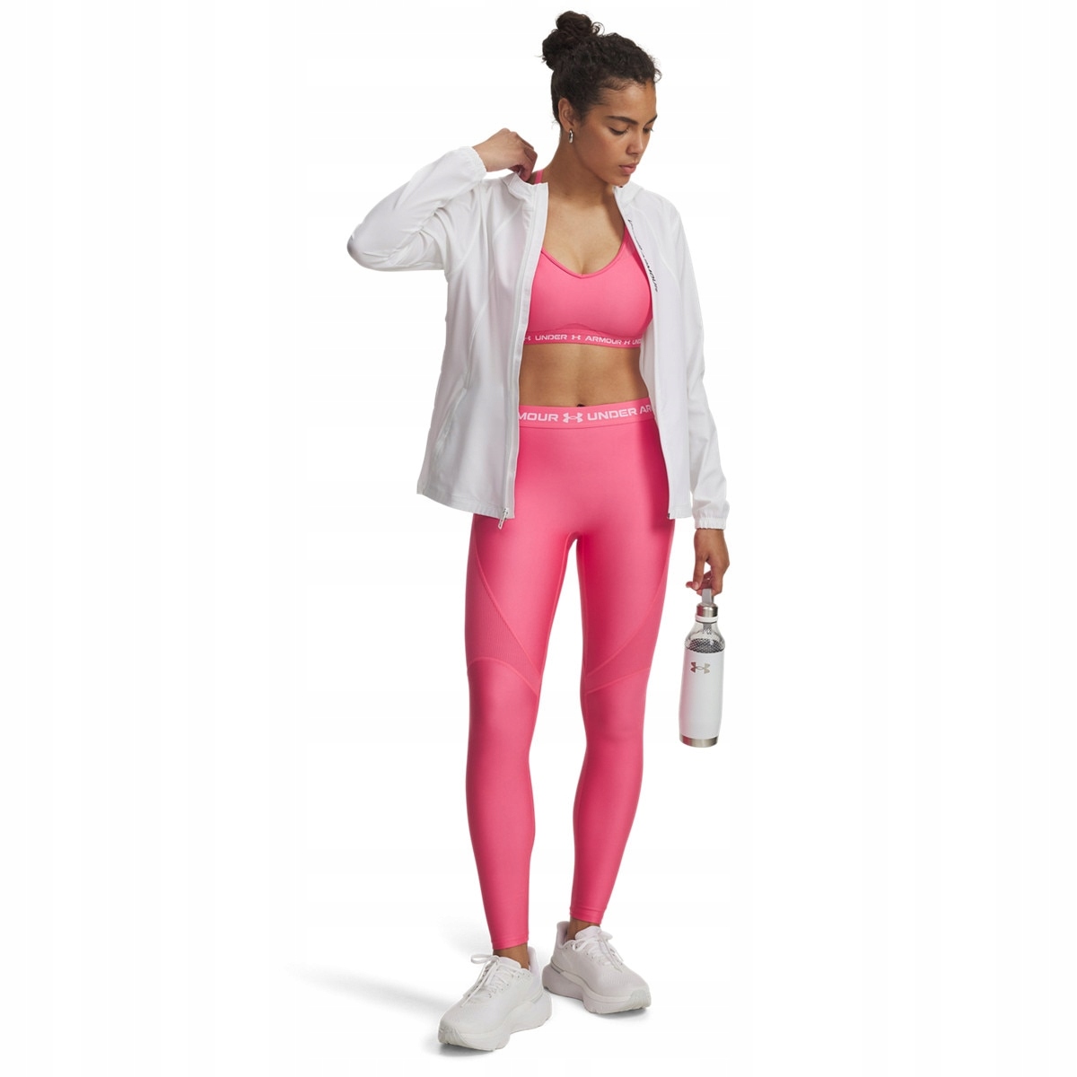 Damskie legginsy treningowe sportowe Under Armour różowe XL