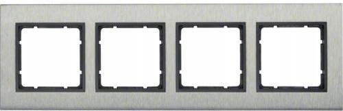 Berker B7 ušľachtilá oceľ/antracit rámček 4 horizontálne