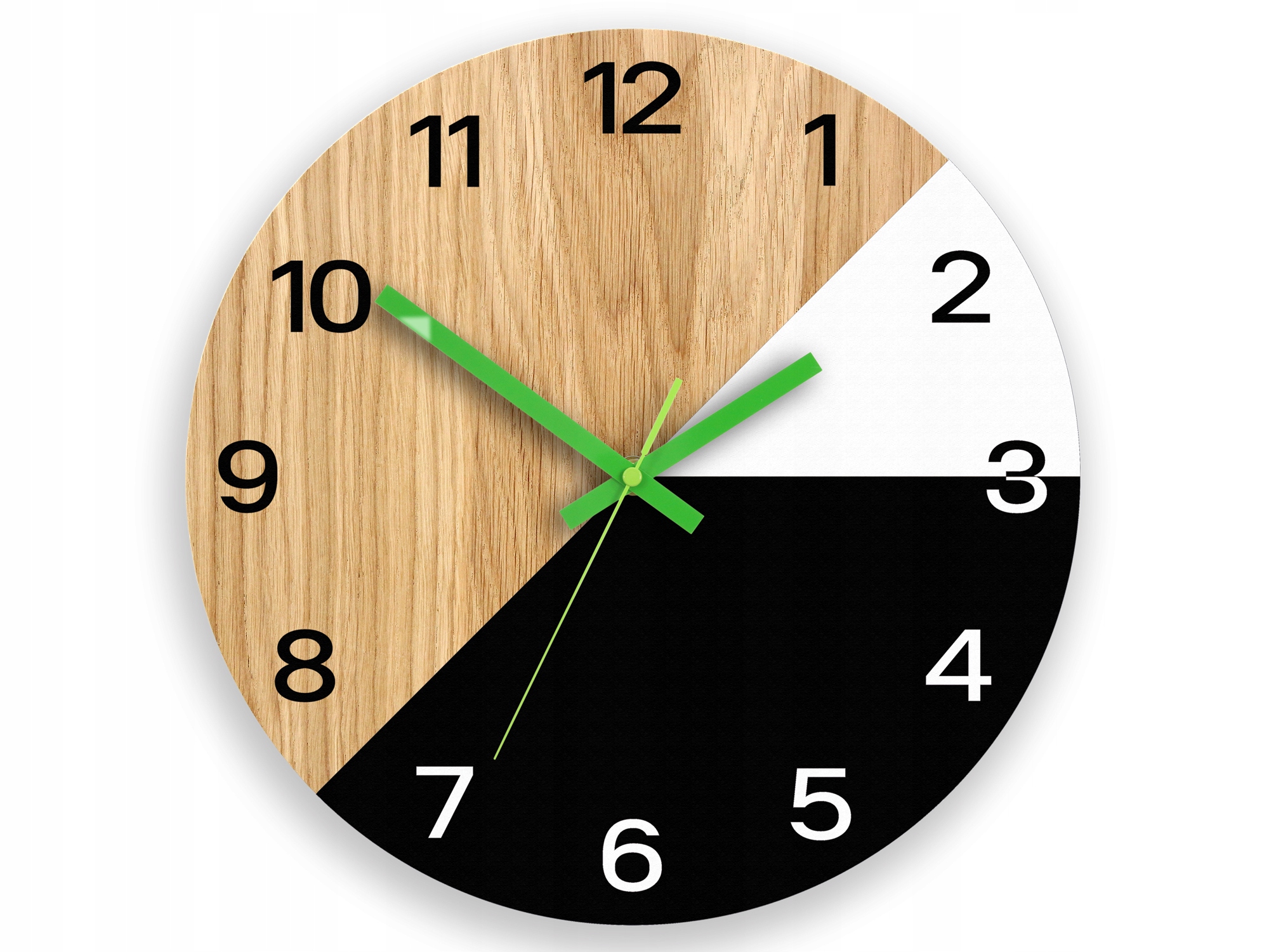 Dřevěný nástěnný hodinový stroj Texas Wood Zelený 33 cm