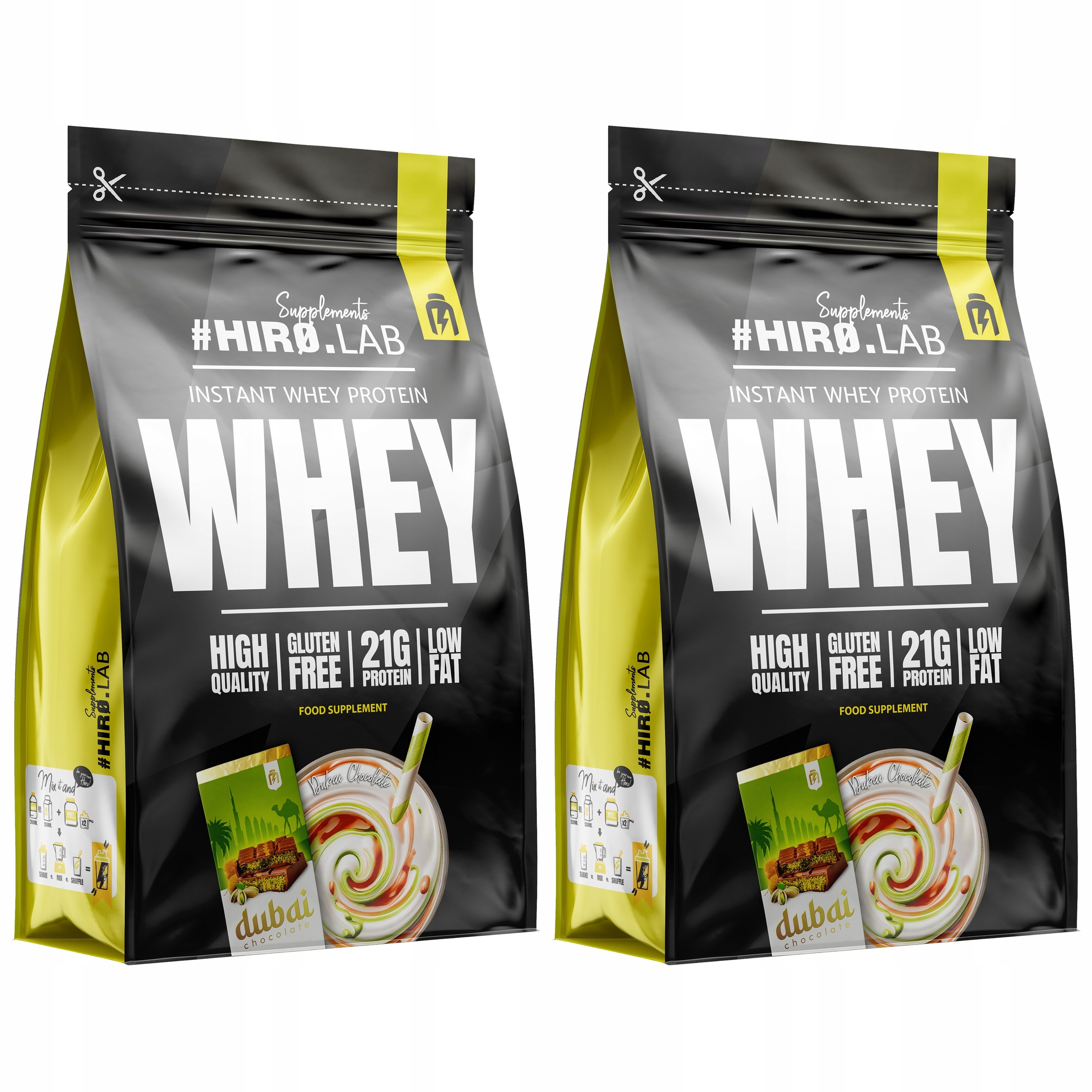 2x Syrovátkový Protein Instant Whey Protein Wpc Hiro.lab 750g Dubajská Čekol