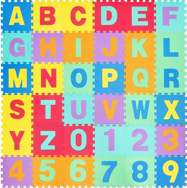 PUZZLE PIANKOWE GRUBA MATA PIANKOWA EDUKACYJNA NA PODLOGĘ CYFRY LITERY XXL Kod producenta 01