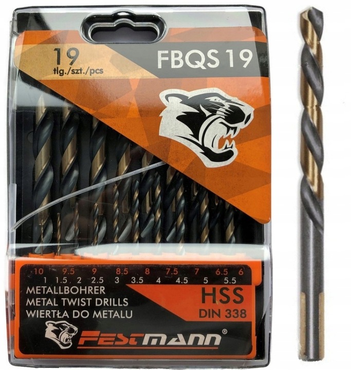 Zestaw Wierteł Do Metalu Arvex Festmann Fbqs 19 szt. Hss Din 338