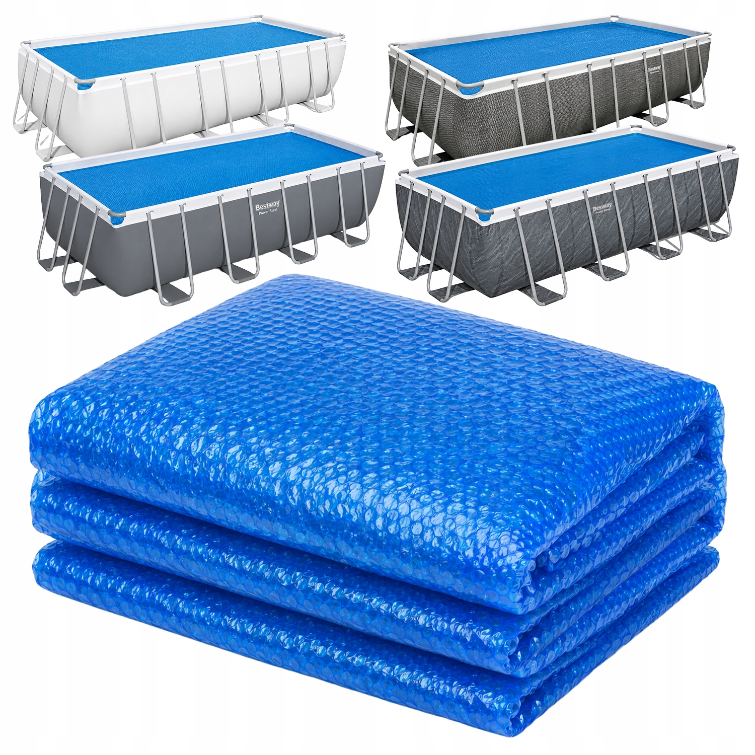 220µ mata solarna pokrywa grzewcza do basenu Bestway Power Steel 488x244cm