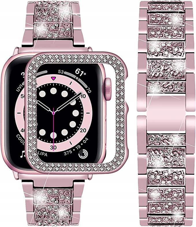 Náramek Wutwuk pro Apple růžový 42 mm Dobrá kvalita zpracování zirkon 160