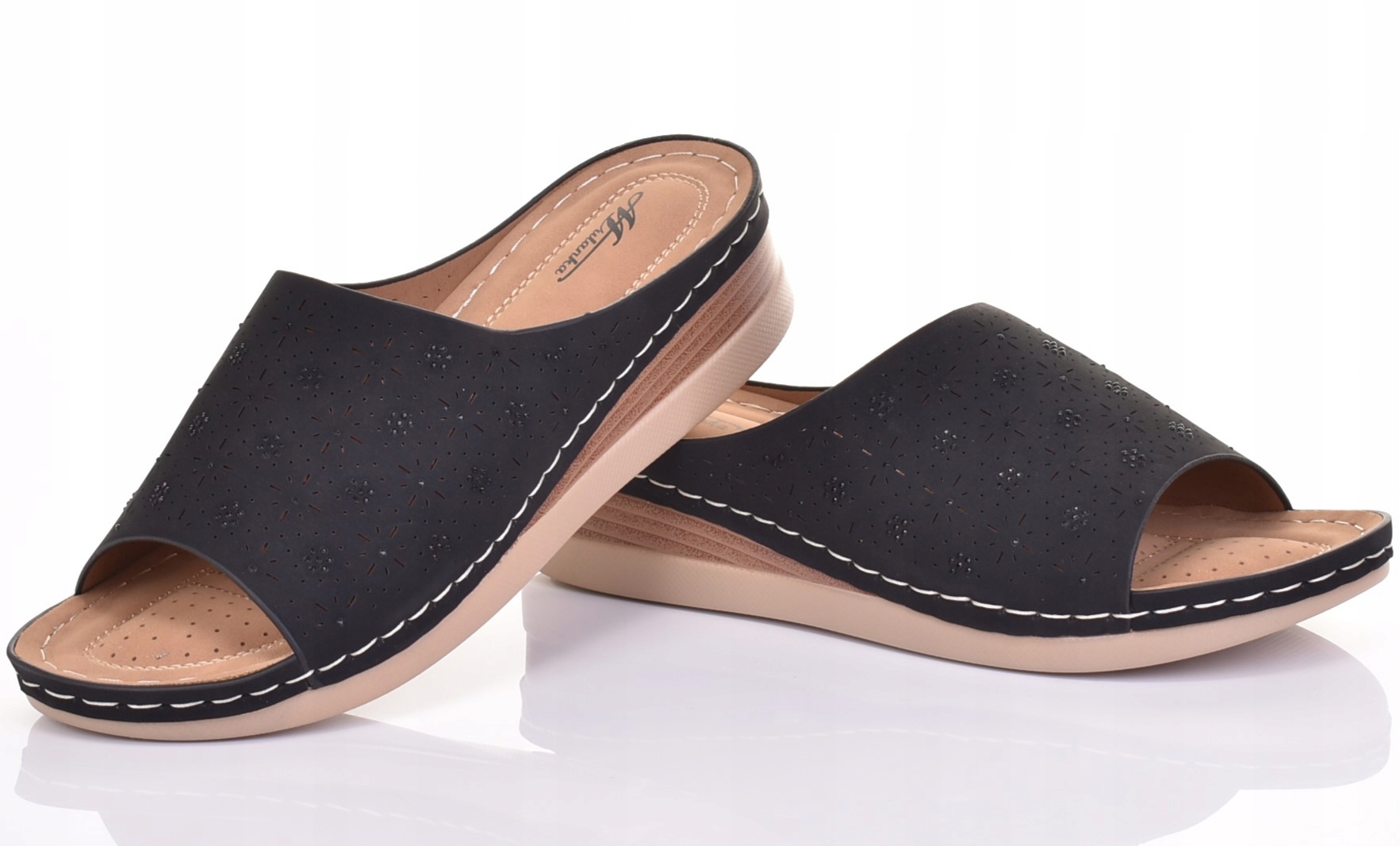 MEDYCZNE KLAPKI DAMSKIE LEKKIE SZYTE OBUWIE DO PRACY NA LATO Rozmiar 38