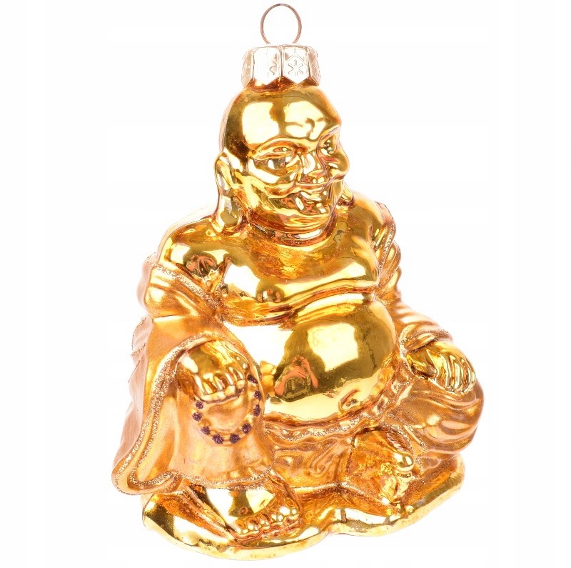 

Bombka choinkowa figurka siedzący złoty Budda