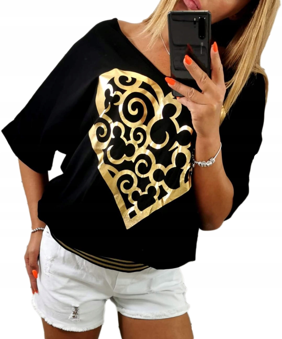 

Bawełniana Bluzka Serca dekolt V roz.46