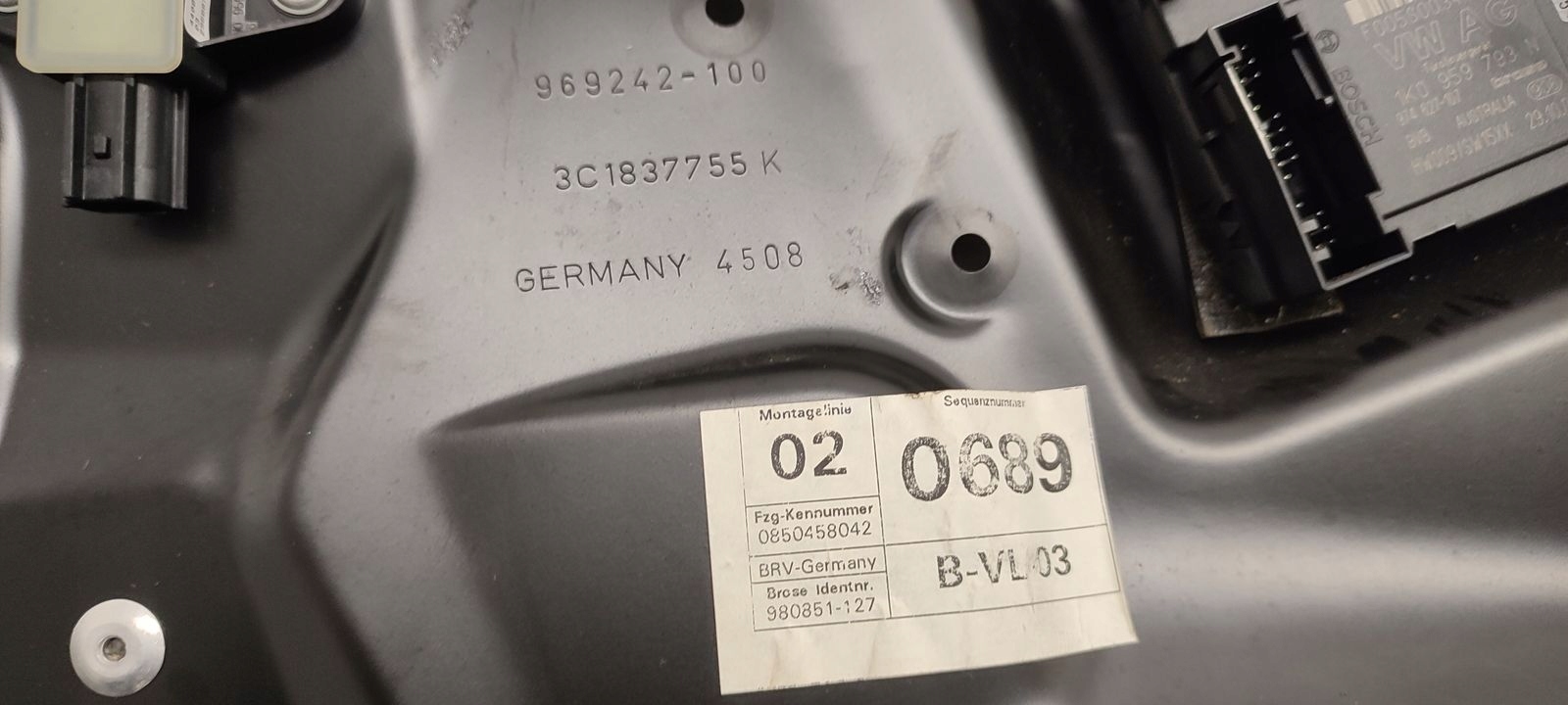 window regulator left front mechanism VW Passat B6 2,0 TDI CR