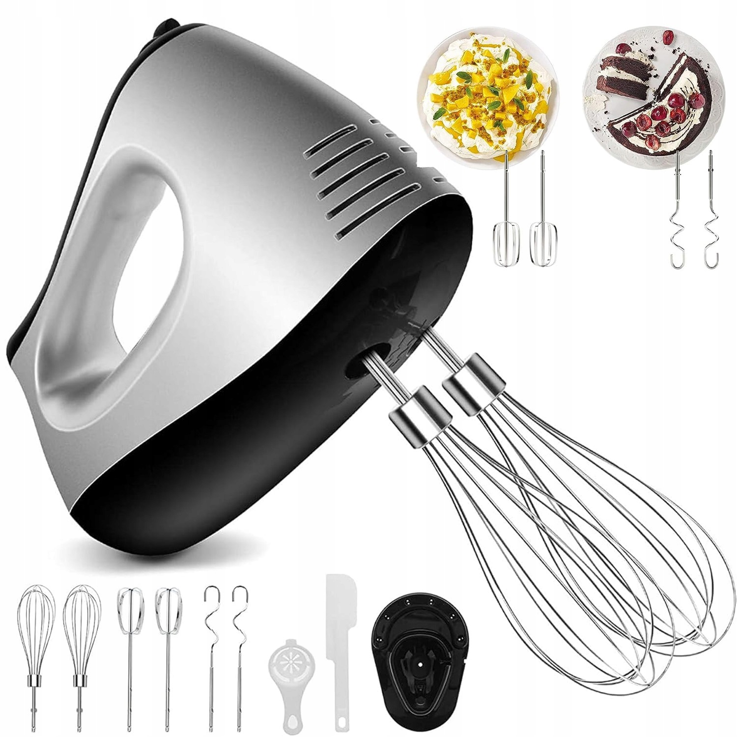 Kuchyňský Ruční Mixér, Šlehací Háky 500 W Turbo, 5 Výkonů, Multifunkční